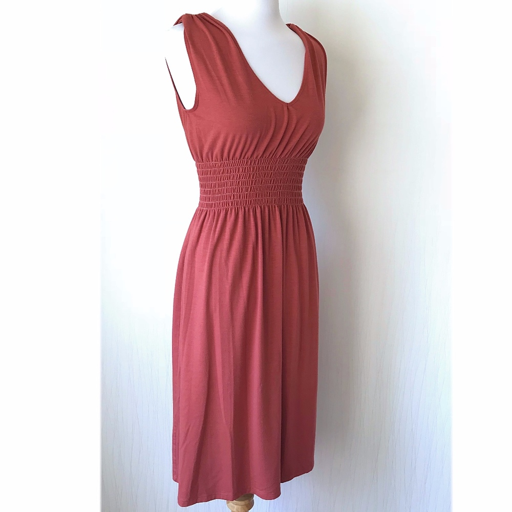Sleeveless Rust Colored Dress